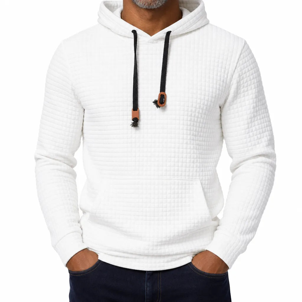 Tomlin Check Jacquard Hoodie - Color:White;Size:XS