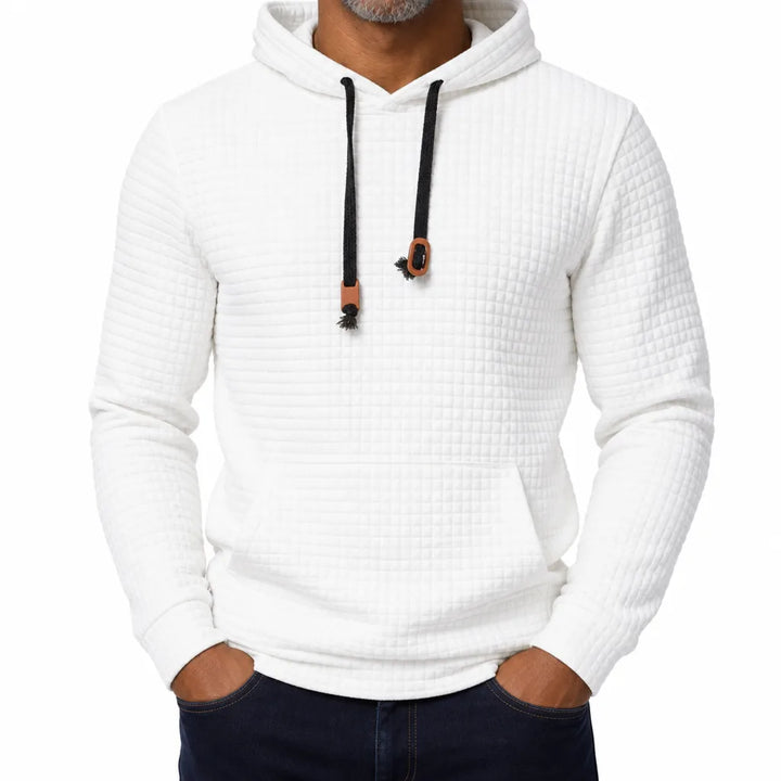 Tomlin Check Jacquard Hoodie - Color:White;Size:XS