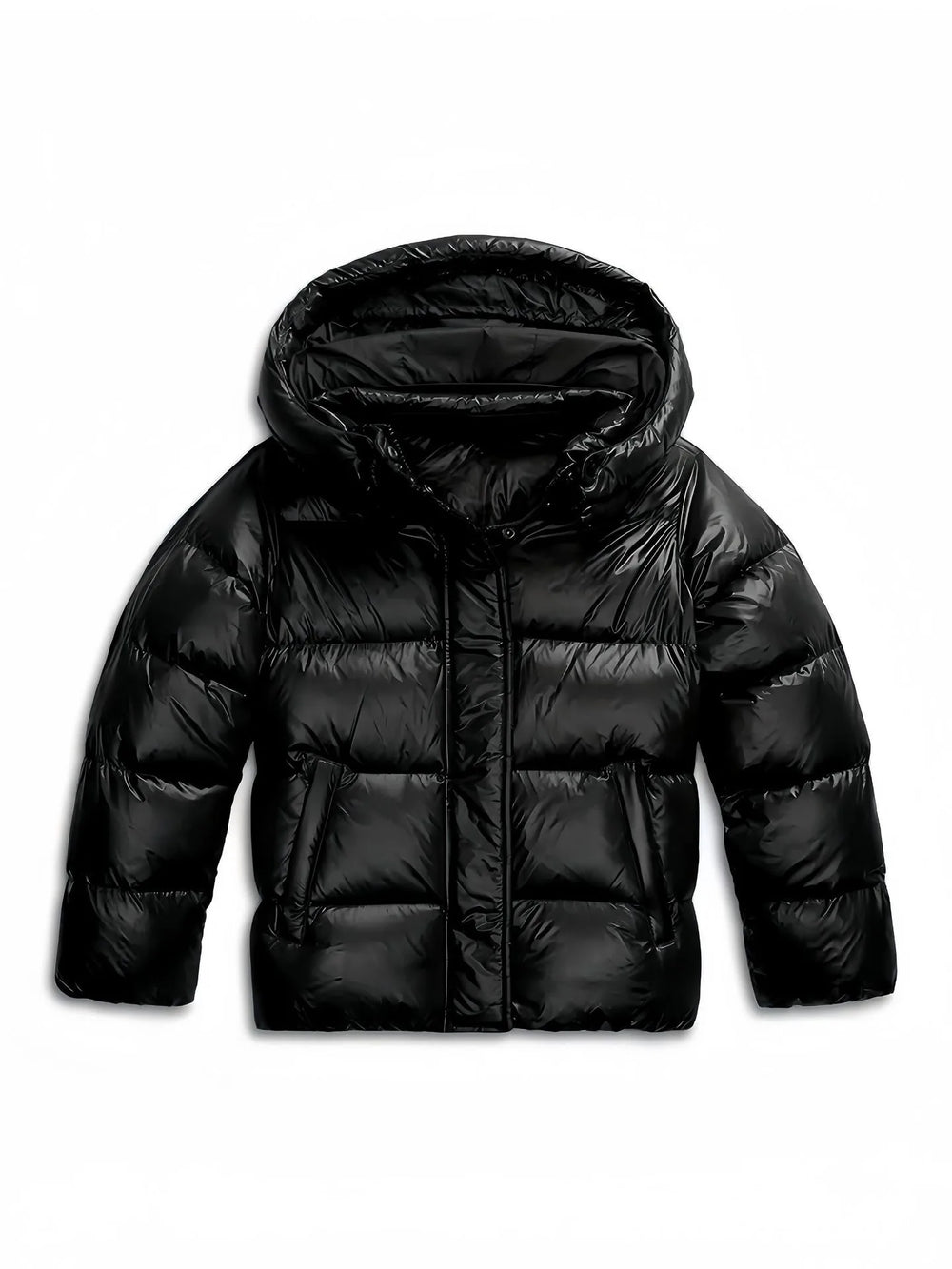 Valentina | Women's Winter Hooded Puffer Jacket - Color:Black;Size:XS