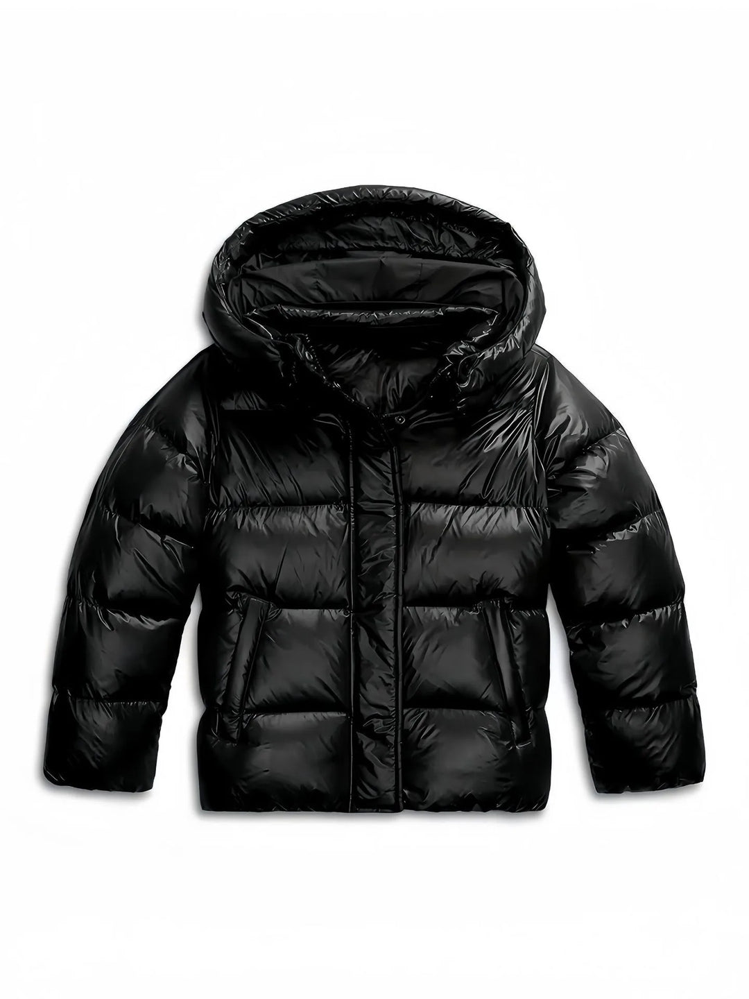 Valentina | Women's Winter Hooded Puffer Jacket - Color:Black;Size:XS