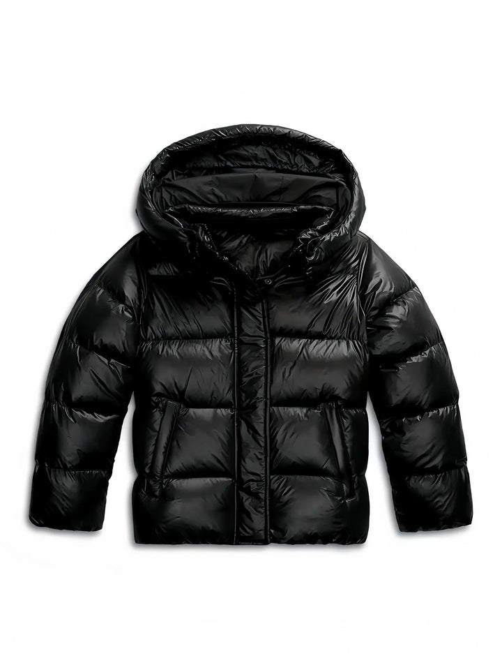 Valentina | Women's Winter Hooded Puffer Jacket - Color:Black;Size:XS