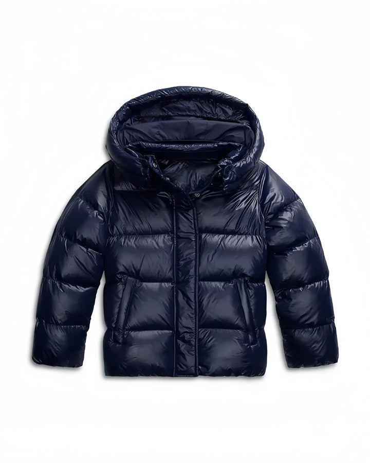 Valentina | Women's Winter Hooded Puffer Jacket - Color:Dark Blue;Size:XS