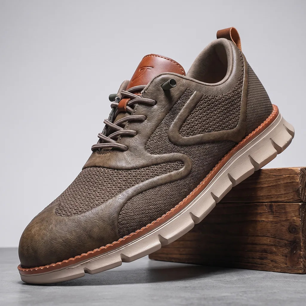 Vance Orthopedic Sneakers - Color:Brown;Size:40