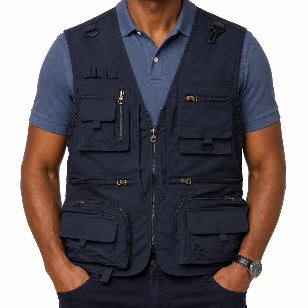 Vaughn | Utility Puffer Vest - Color:Blue;Size:XS