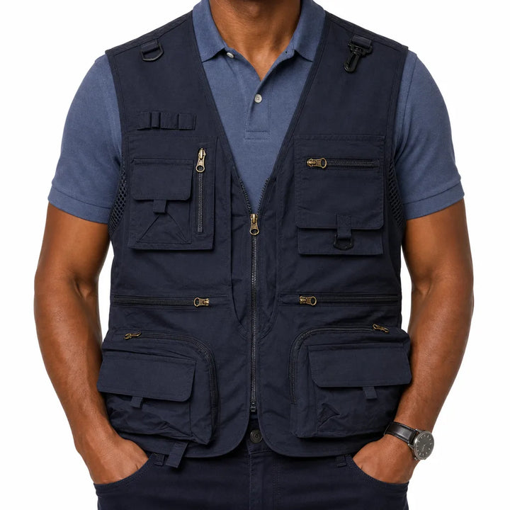 Vaughn | Utility Puffer Vest - Color:Blue;Size:XS