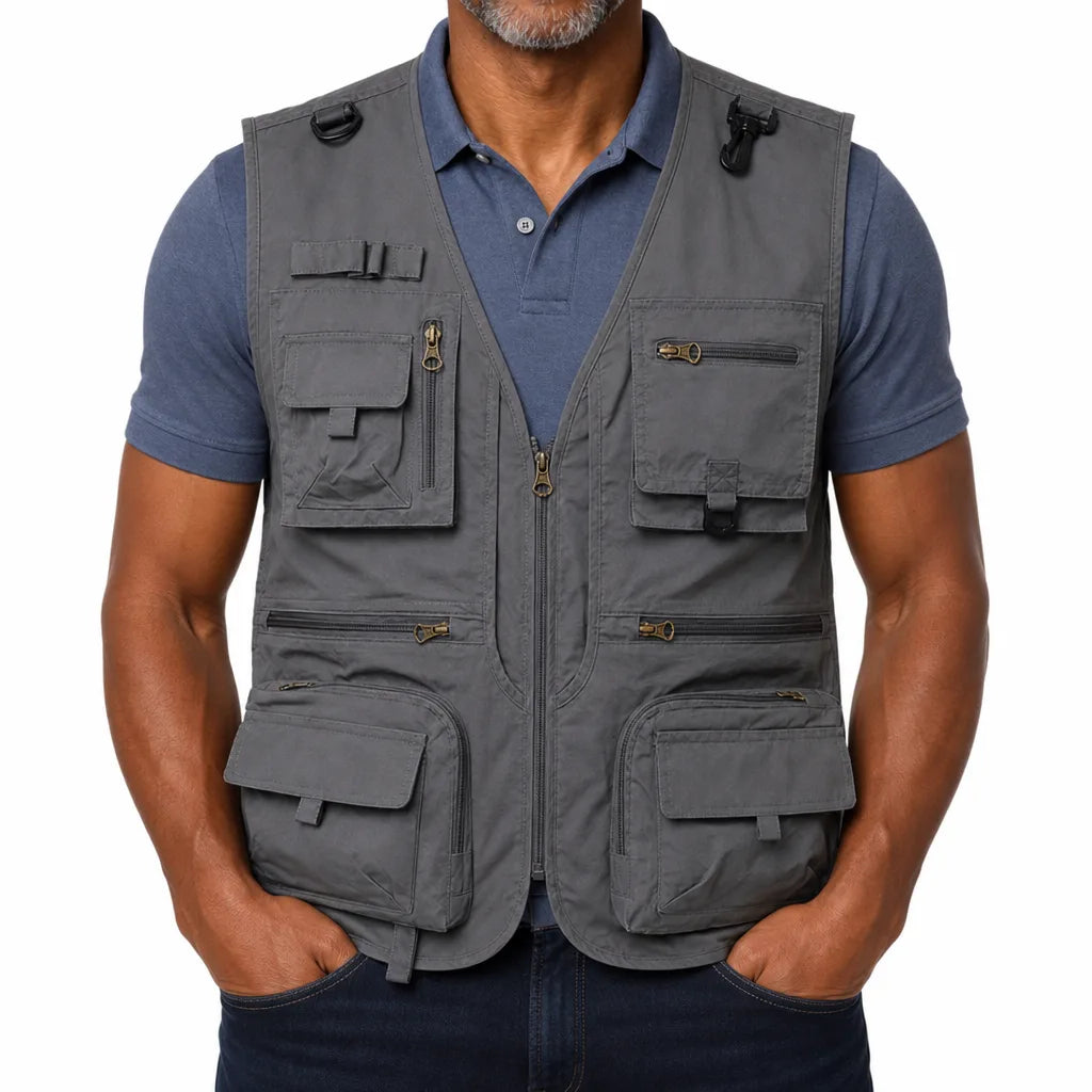 Vaughn | Utility Puffer Vest - Color:Gray;Size:XS