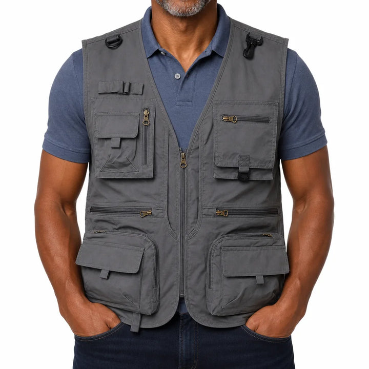 Vaughn | Utility Puffer Vest - Color:Gray;Size:XS