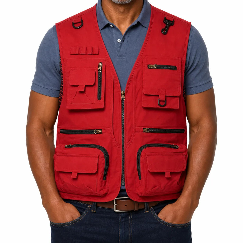 Vaughn | Utility Puffer Vest - Color:Red;Size:XS