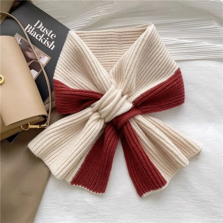 Velma | Women's Short Knit Scarf - Color:Burgundy