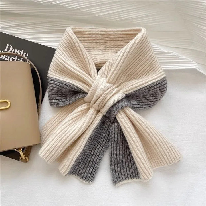 Velma | Women's Short Knit Scarf - Color:Gray