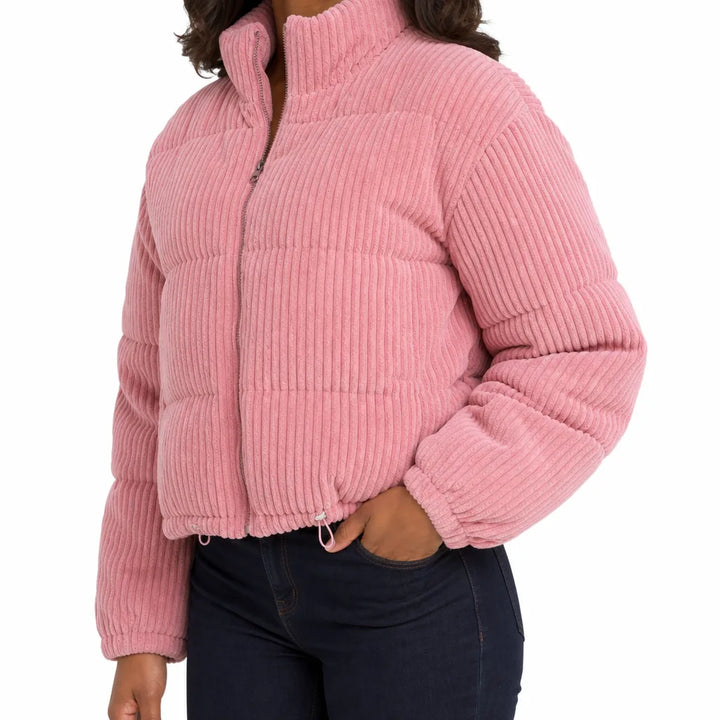 Women's Pink Oliver Corduroy Padded Jacket