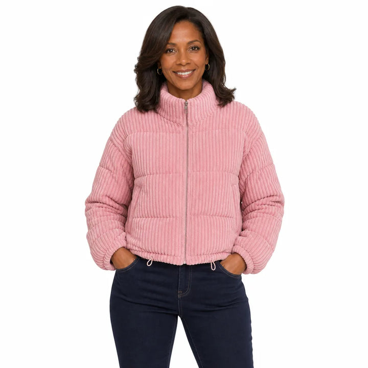 Women's Pink Oliver Corduroy Padded Jacket