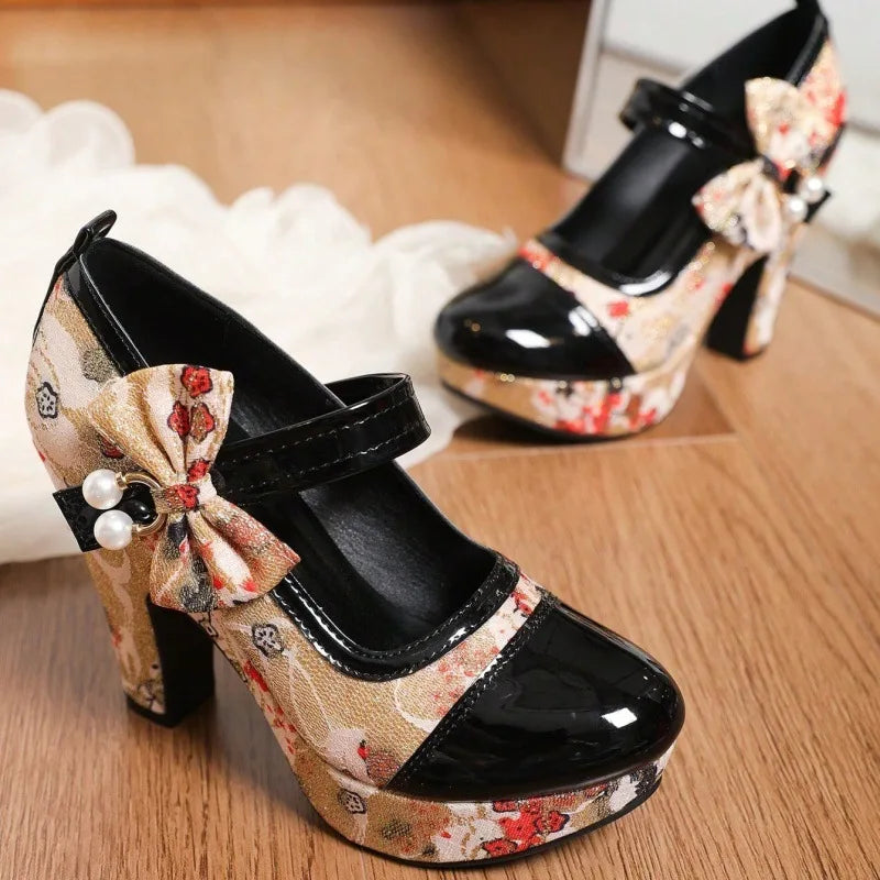 Women's Victoria | Women's Floral Mary Jane Platform Heels