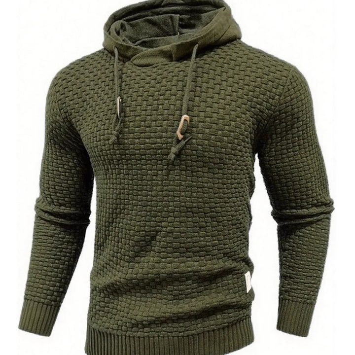 Vincent |  | Men's Textured Hoodie  - Color:Army Green;Size:XS