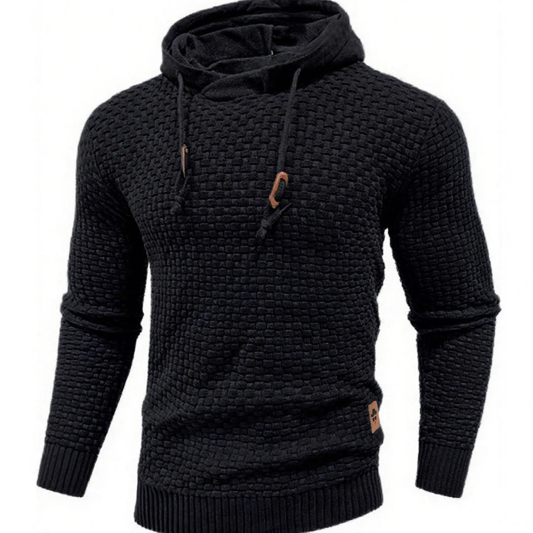 Vincent |  | Men's Textured Hoodie  - Color:Dark Gray;Size:XS