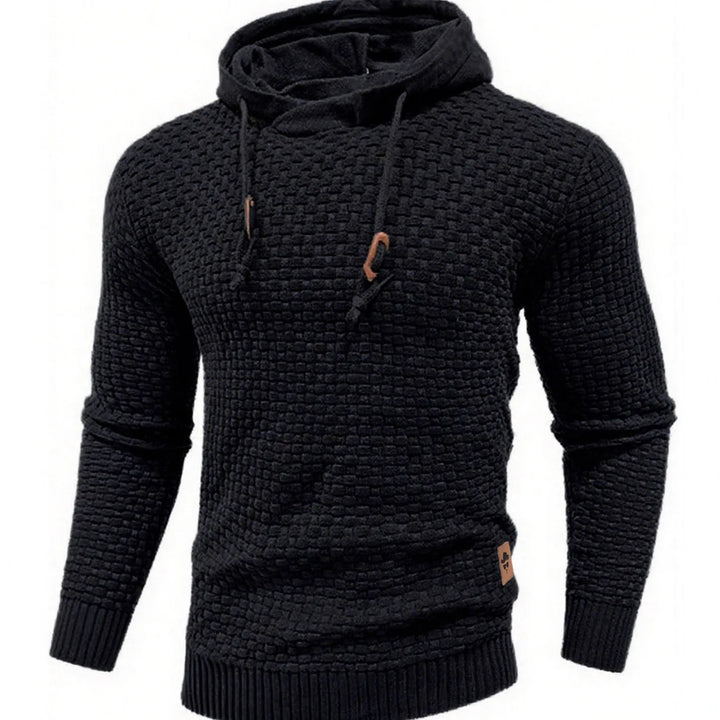 Vincent |  | Men's Textured Hoodie  - Color:Dark Gray;Size:XS