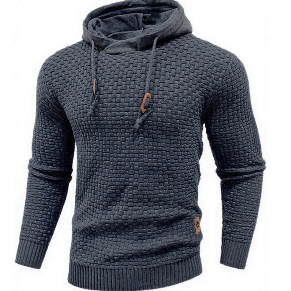 Vincent |  | Men's Textured Hoodie  - Color:Light Grey;Size:XS