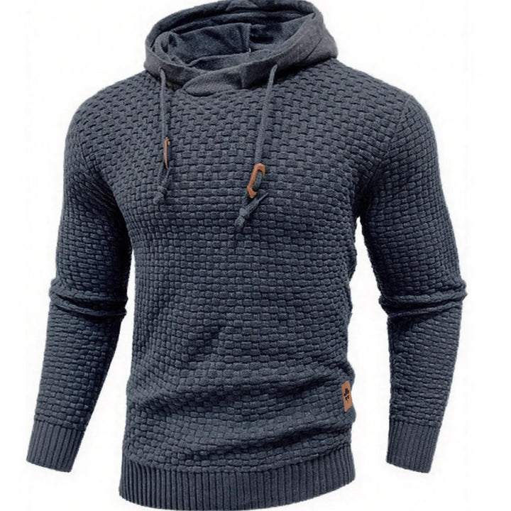 Vincent |  | Men's Textured Hoodie  - Color:Light Grey;Size:XS