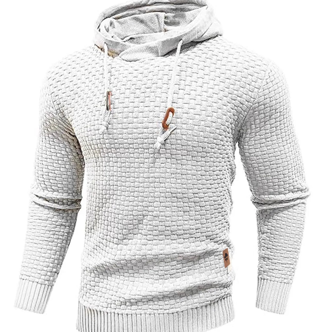 Vincent |  | Men's Textured Hoodie  - Color:White;Size:XS