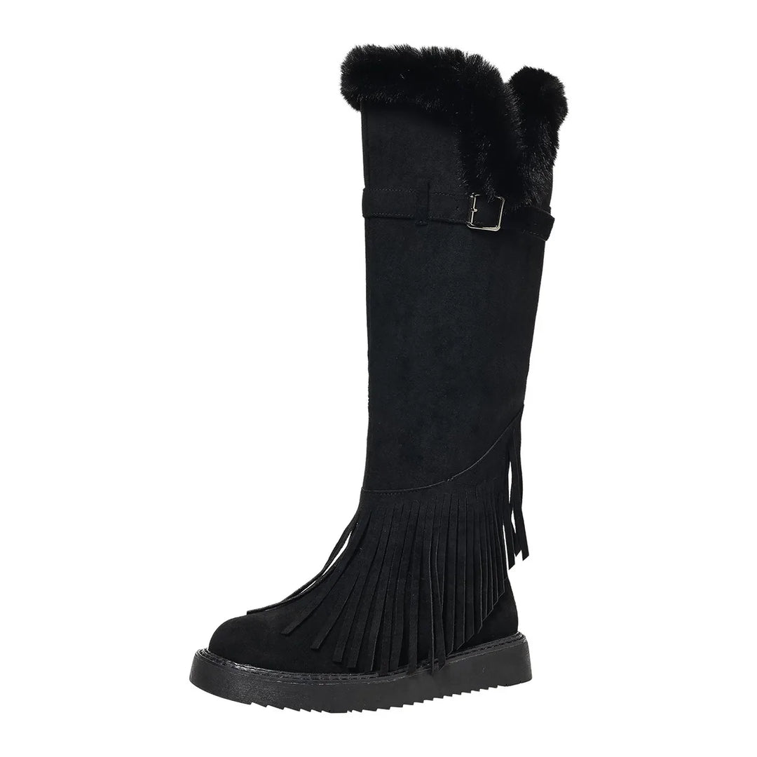 Viola | Women's Tassel Winter Boots - Color:Black;Size:36