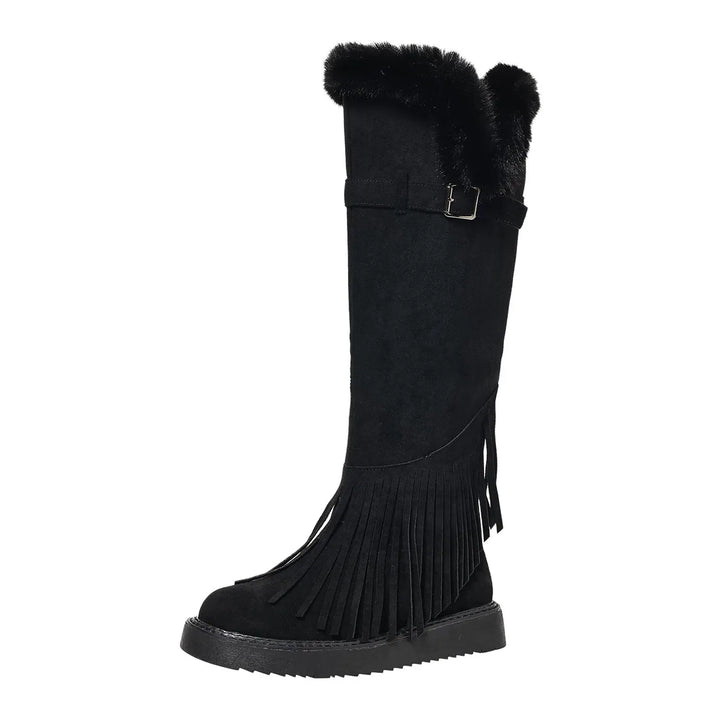 Viola | Women's Tassel Winter Boots - Color:Black;Size:36