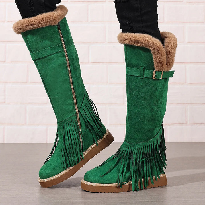 Women's Green Viola | Women's Tassel Winter Boots