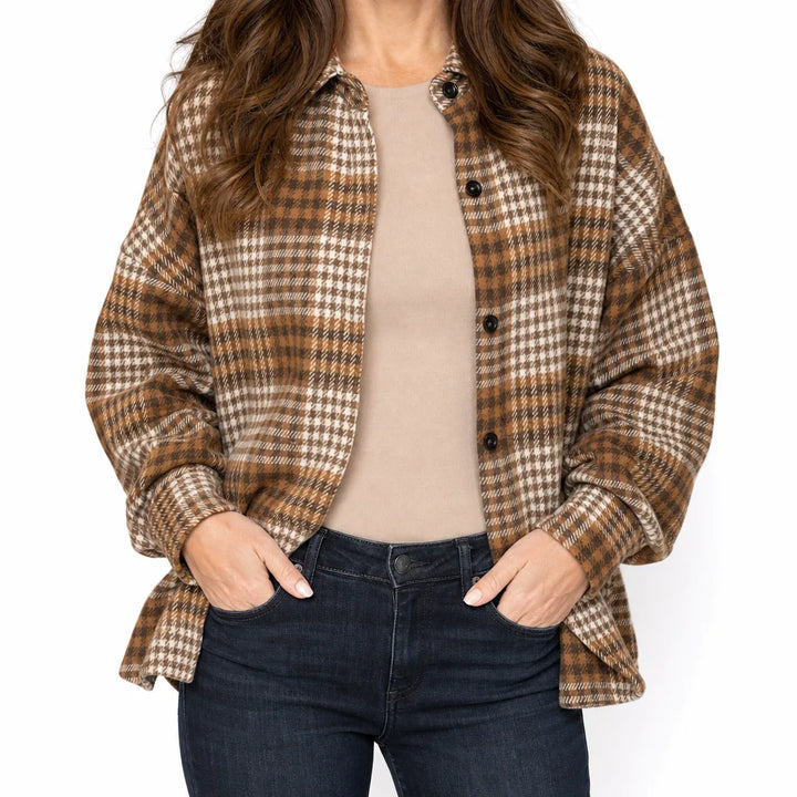 Virginia Flannel Shirt - Color:Brown;Size:XS