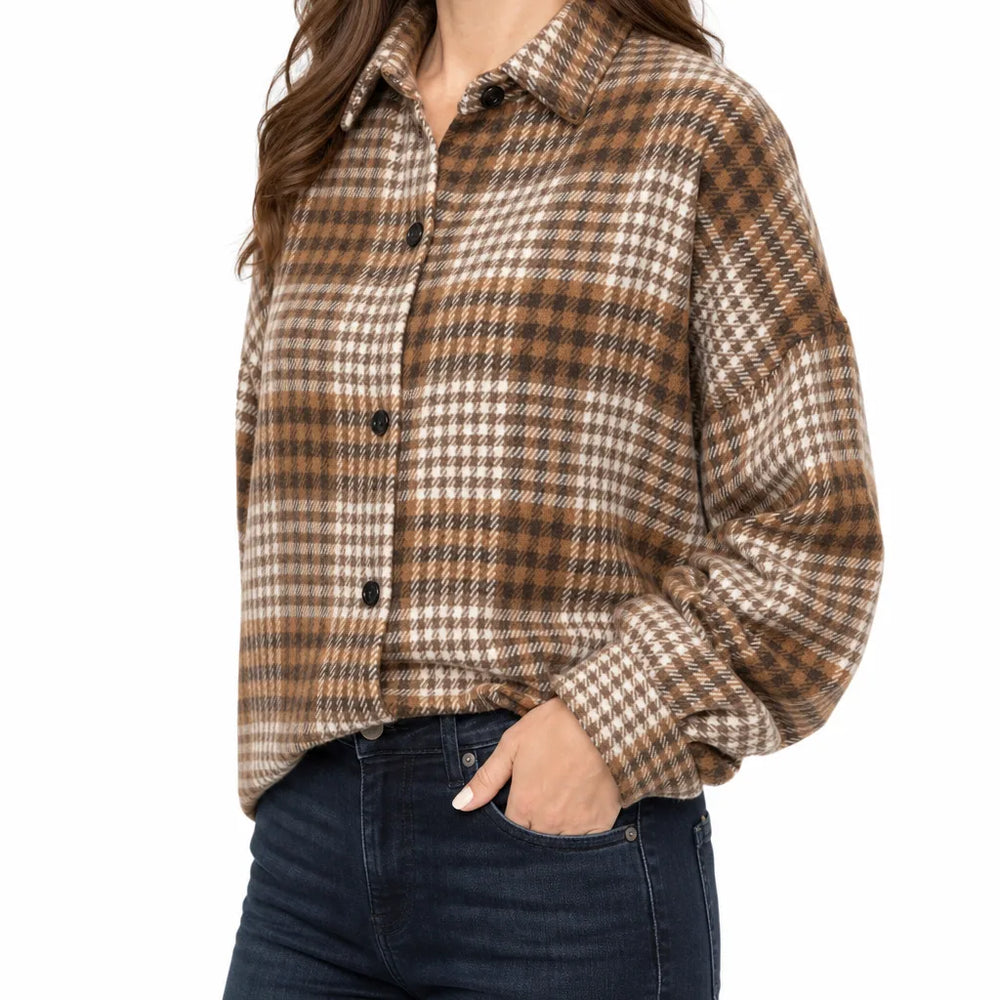 Women's Beige Haskell Brushed Plaid Shirt