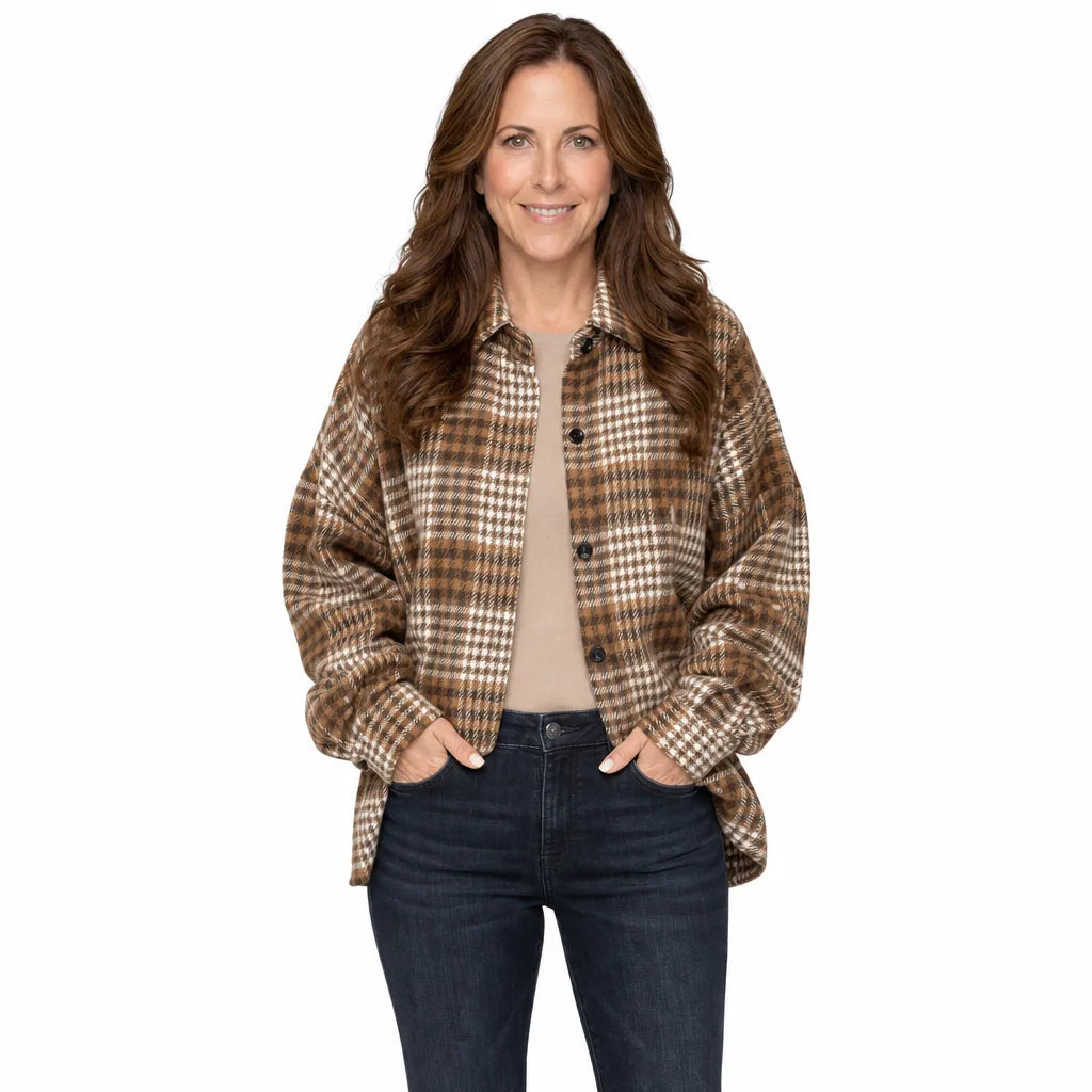 Women's Beige Haskell Brushed Plaid Shirt