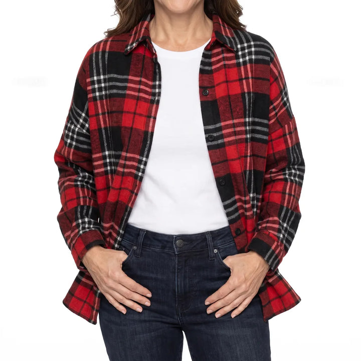 Virginia Flannel Shirt - Color:Red;Size:XS