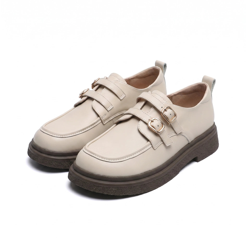 Vivian Lane Platform Loafers - Color:Apricot;Size:35