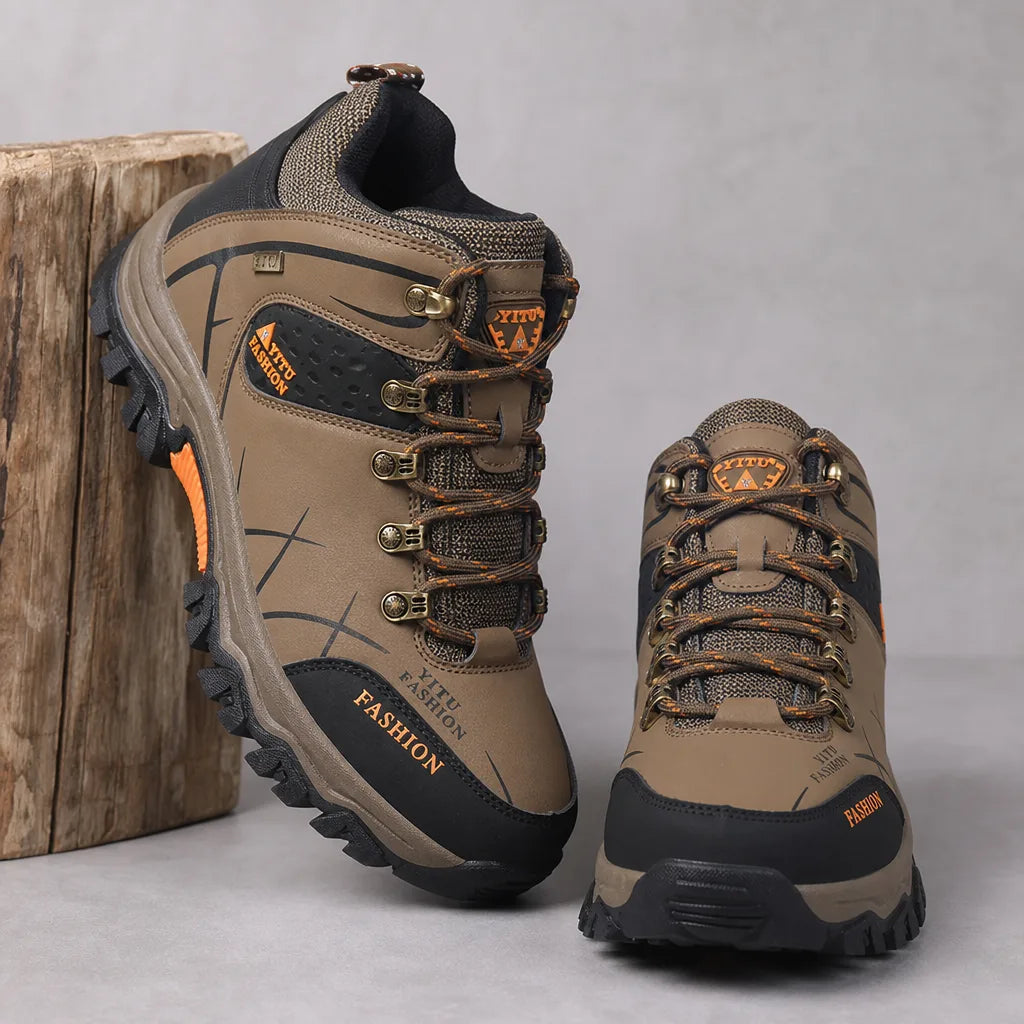 Men's Beige Warner High-Top Hiking Boots