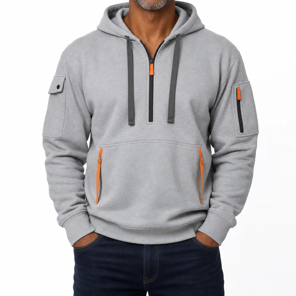 Warrick Elevated Hoodie - Color:Gray;Size:XS