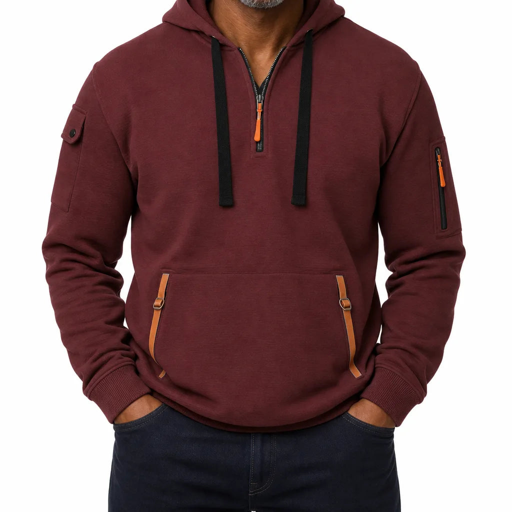 Warrick Elevated Hoodie - Color:Red;Size:XS