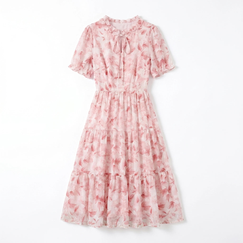 Wendy Floral Dress - Color:Pink;Size:XS