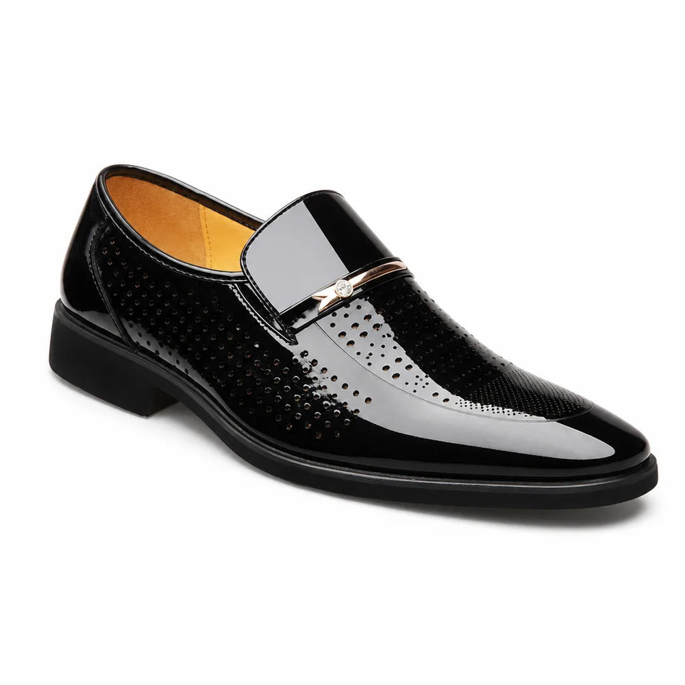 Men's Black Hargrove Perforated Slip On Sandals