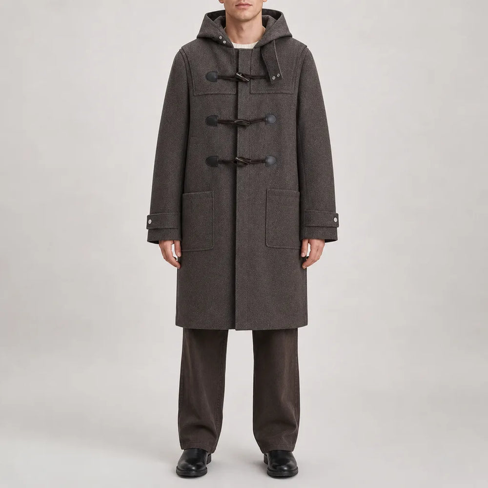 Men's Brown Fuller Longline Toggle Coat