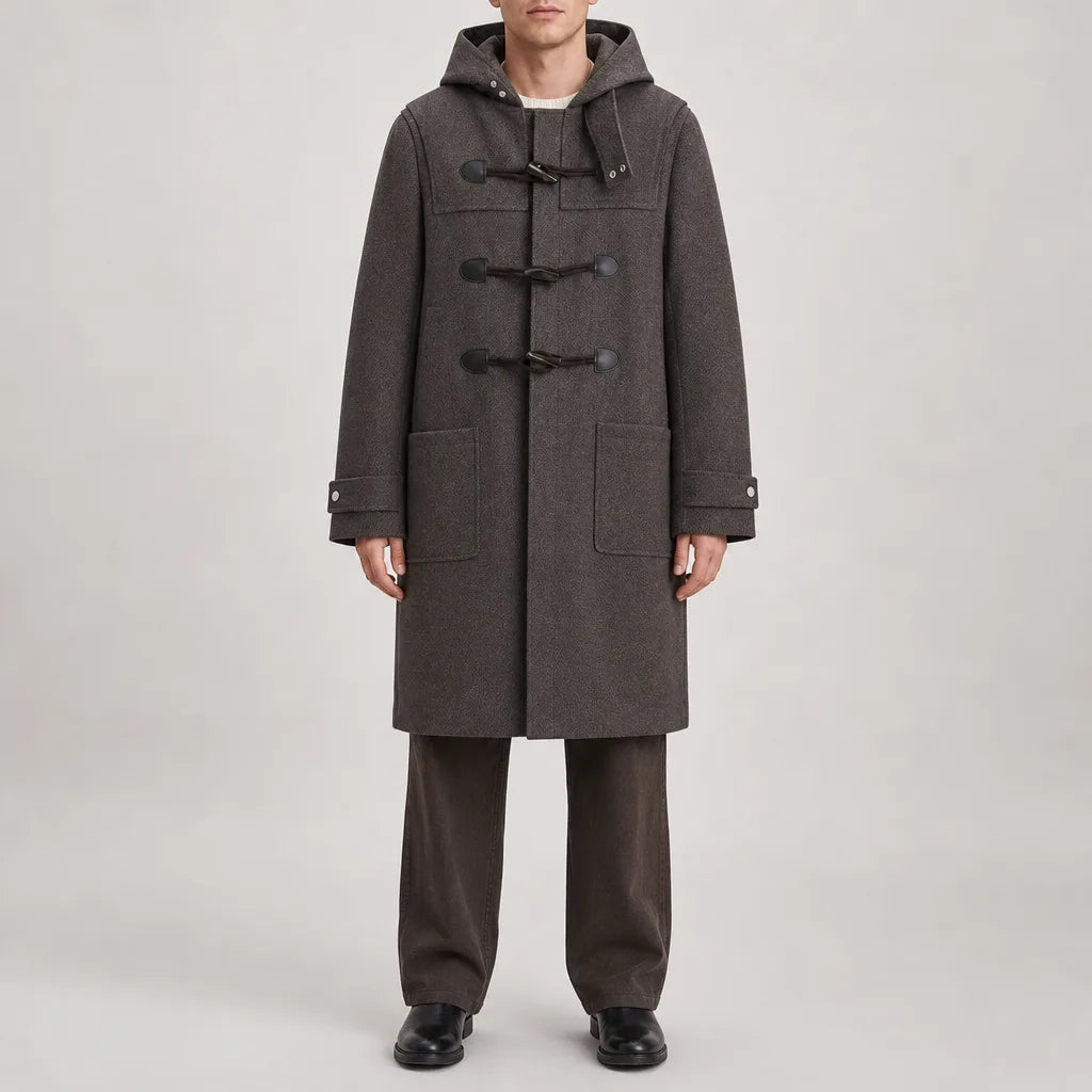 Men's Brown Fuller Longline Toggle Coat