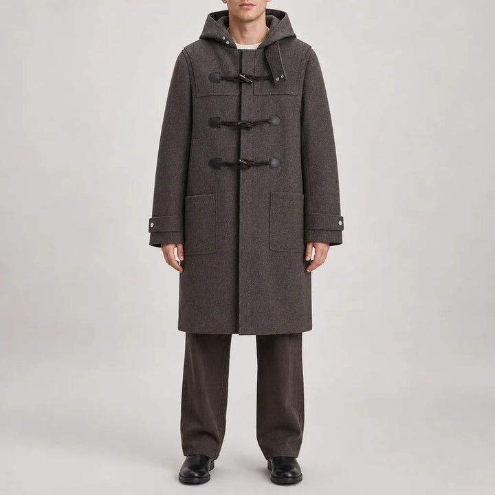 Men's Brown Fuller Longline Toggle Coat