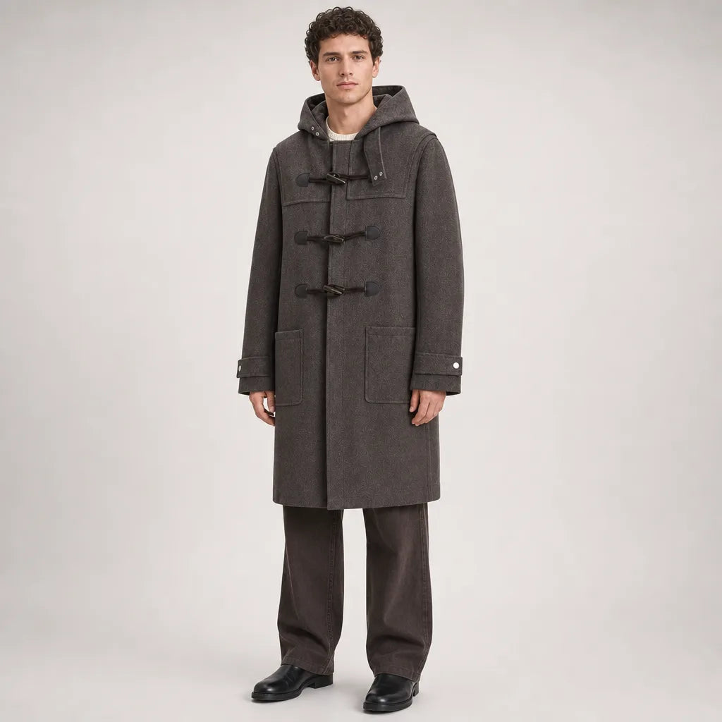 Men's Brown Fuller Longline Toggle Coat