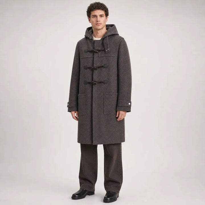 Men's Brown Fuller Longline Toggle Coat