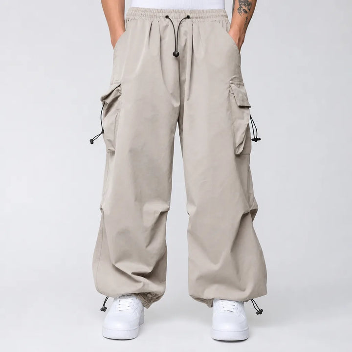 Whitaker | Mens Baggy Cargo Pants  - Color:Beige;Size:S