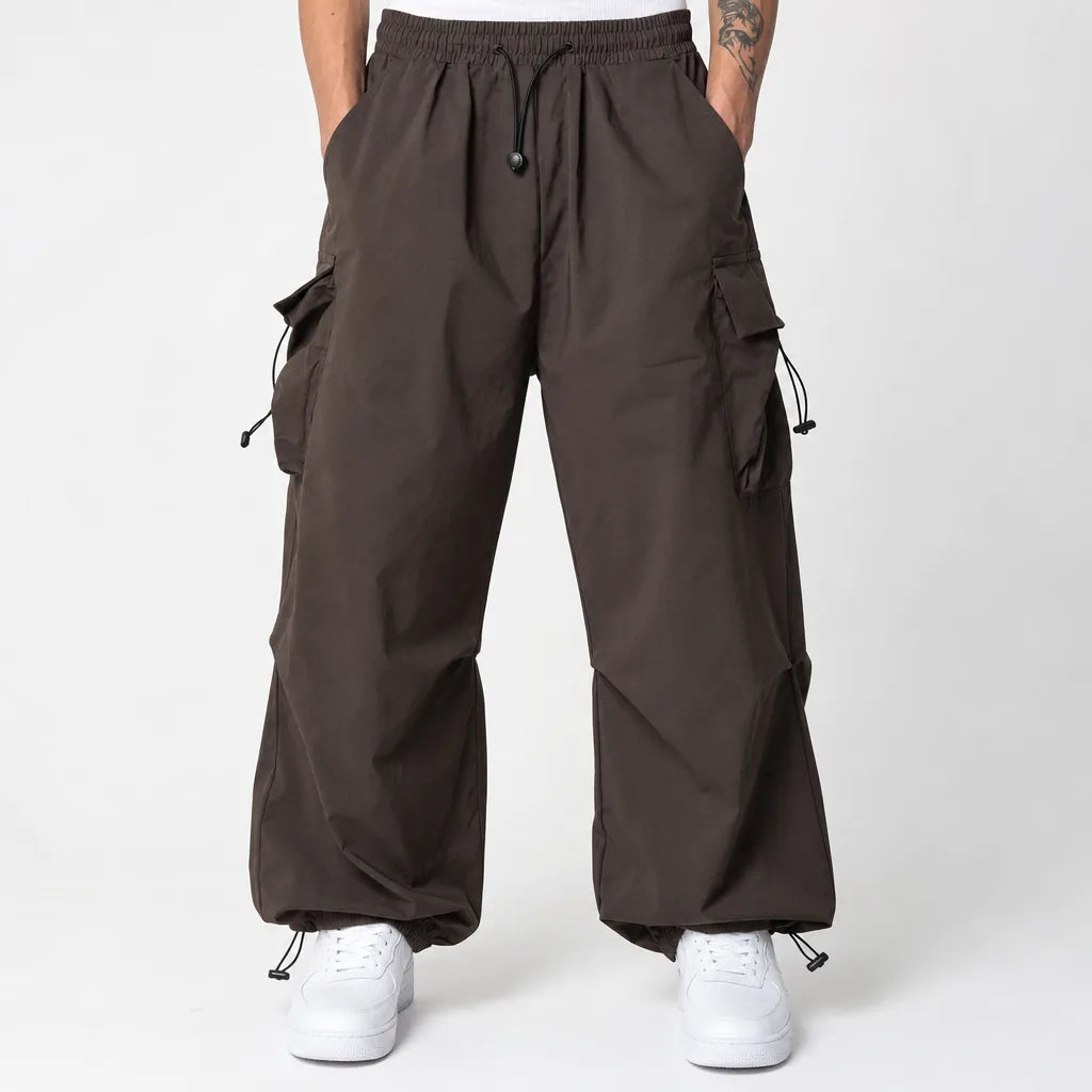 Whitaker | Mens Baggy Cargo Pants  - Color:Brown;Size:S