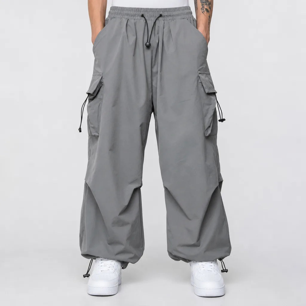 Whitaker | Mens Baggy Cargo Pants  - Color:Gray;Size:S