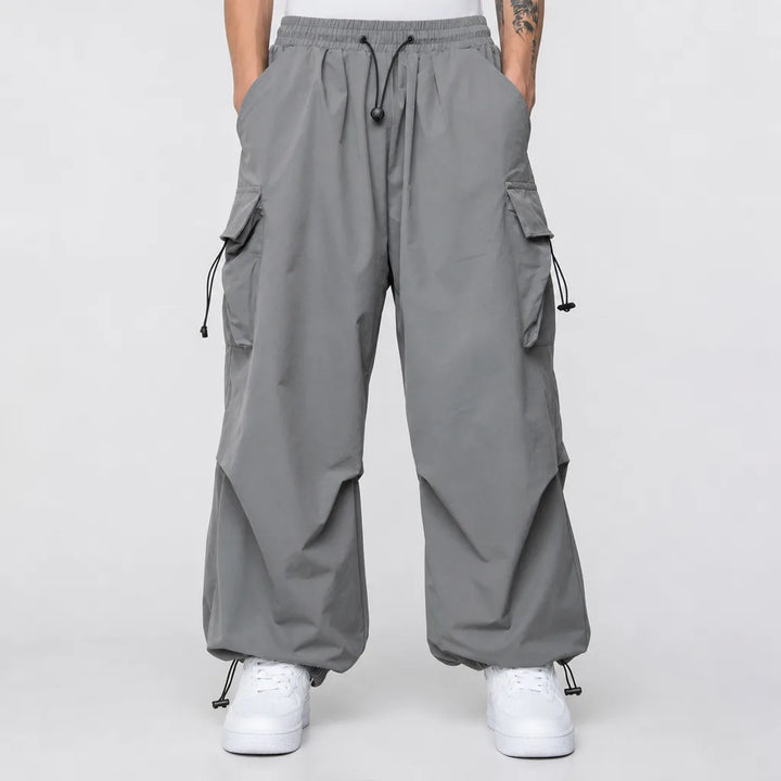 Whitaker | Mens Baggy Cargo Pants  - Color:Gray;Size:S