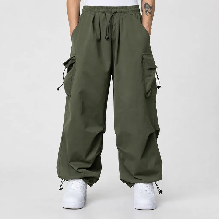 Whitaker | Mens Baggy Cargo Pants  - Color:Green;Size:S
