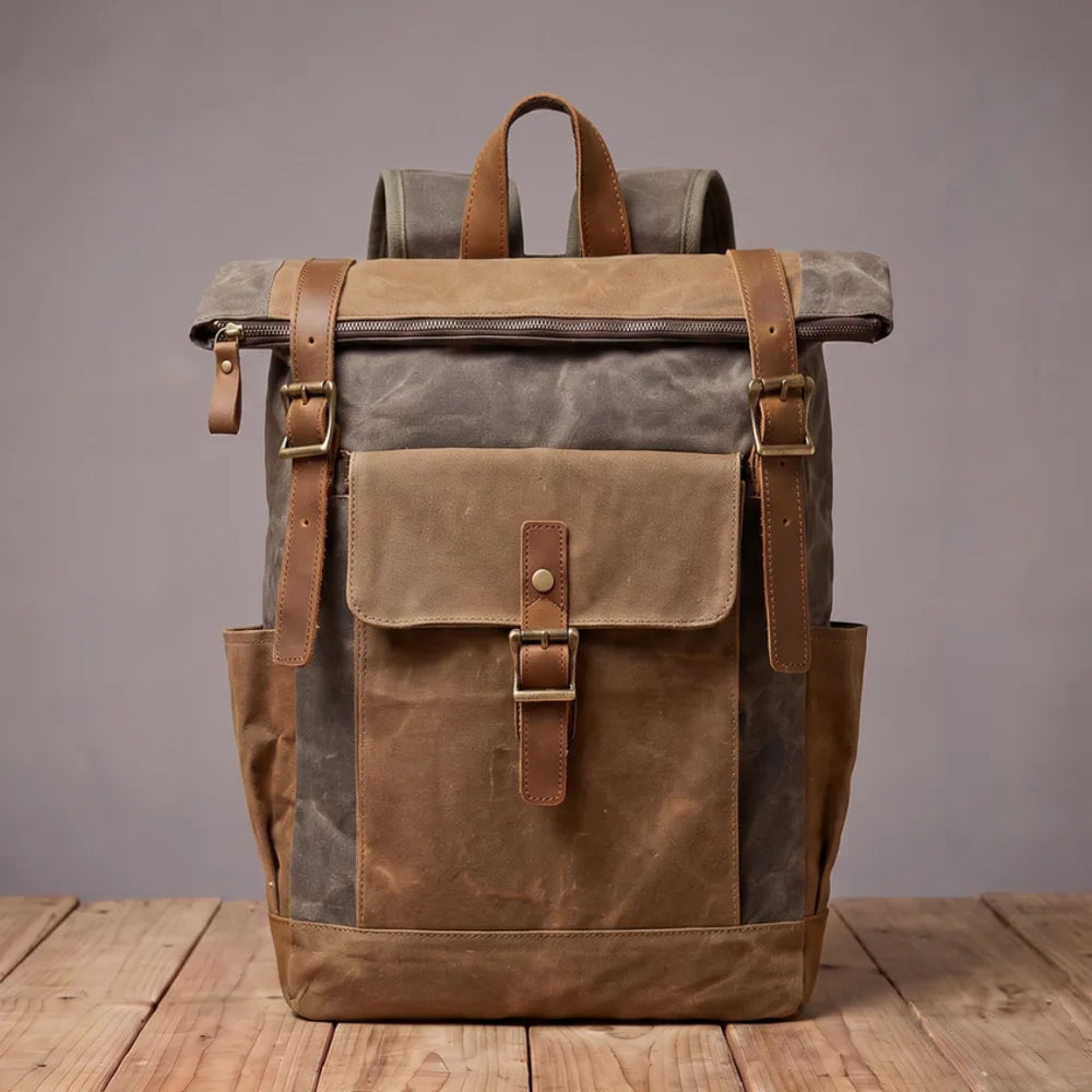 Whitmore | Men's Canvas Travel Laptop Backpack  - Color:Black