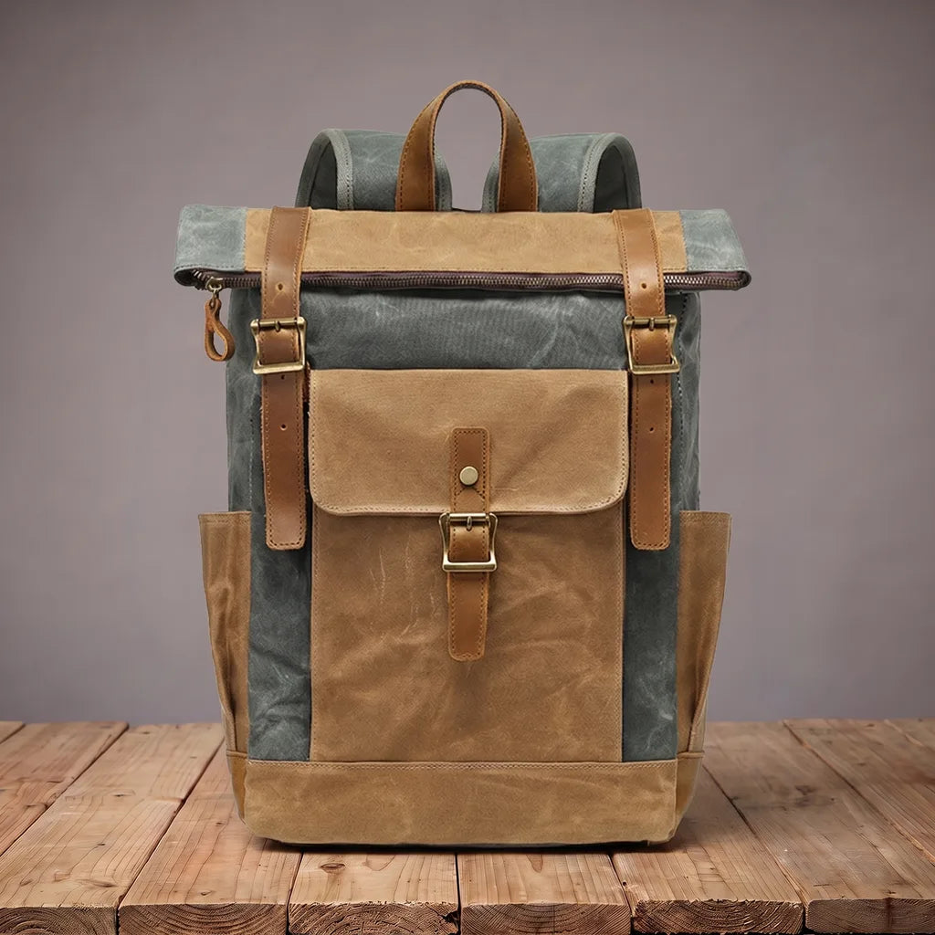 Whitmore | Men's Canvas Travel Laptop Backpack  - Color:Green