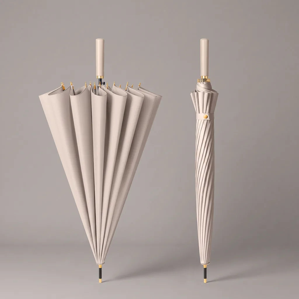 Wilhelmina | Long Handle Outdoor Umbrella - Color:Beige