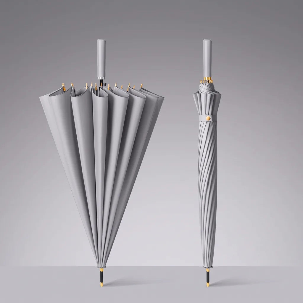Wilhelmina | Long Handle Outdoor Umbrella - Color:Gray